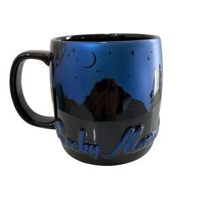 Rocky Mountain National Park Stoneware Montana Night Sky Mug Glaze Cabin Holiday